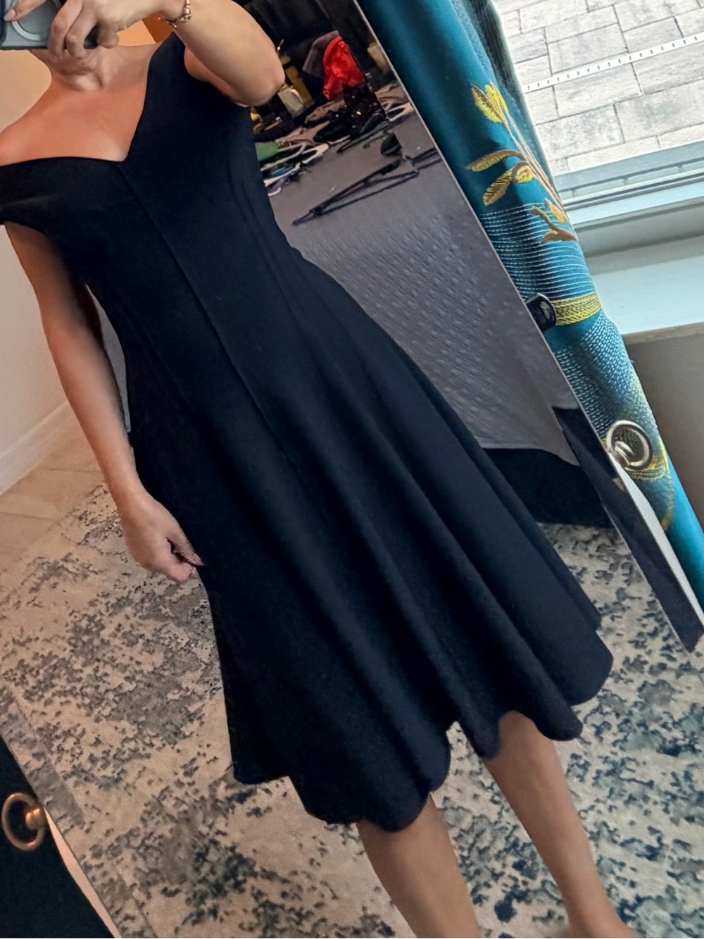 Norma Kamali Black Midi A-Line Dress convertible black/blue - Picture 3 of 11